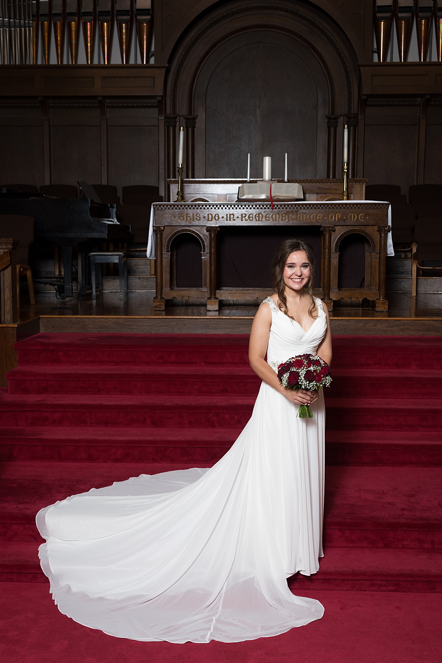 Wedding Party formal images at United Methodist Church in Lawrence, KS