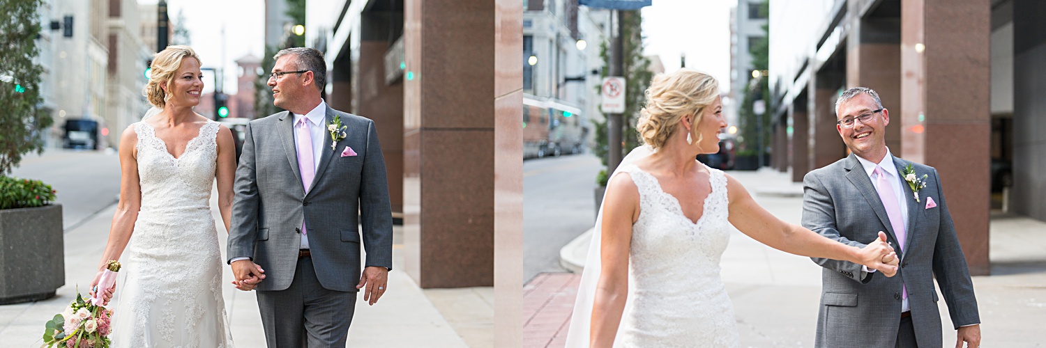 Brass on Baltimore Wedding Photos of couple only in downtown KC. KC wedding photographers.