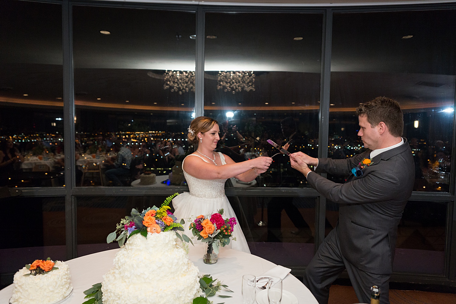 Crowne Plaza Wedding Reception Photos in Downtown Kansas City KC Wedding photographer Emily Lynn Photography