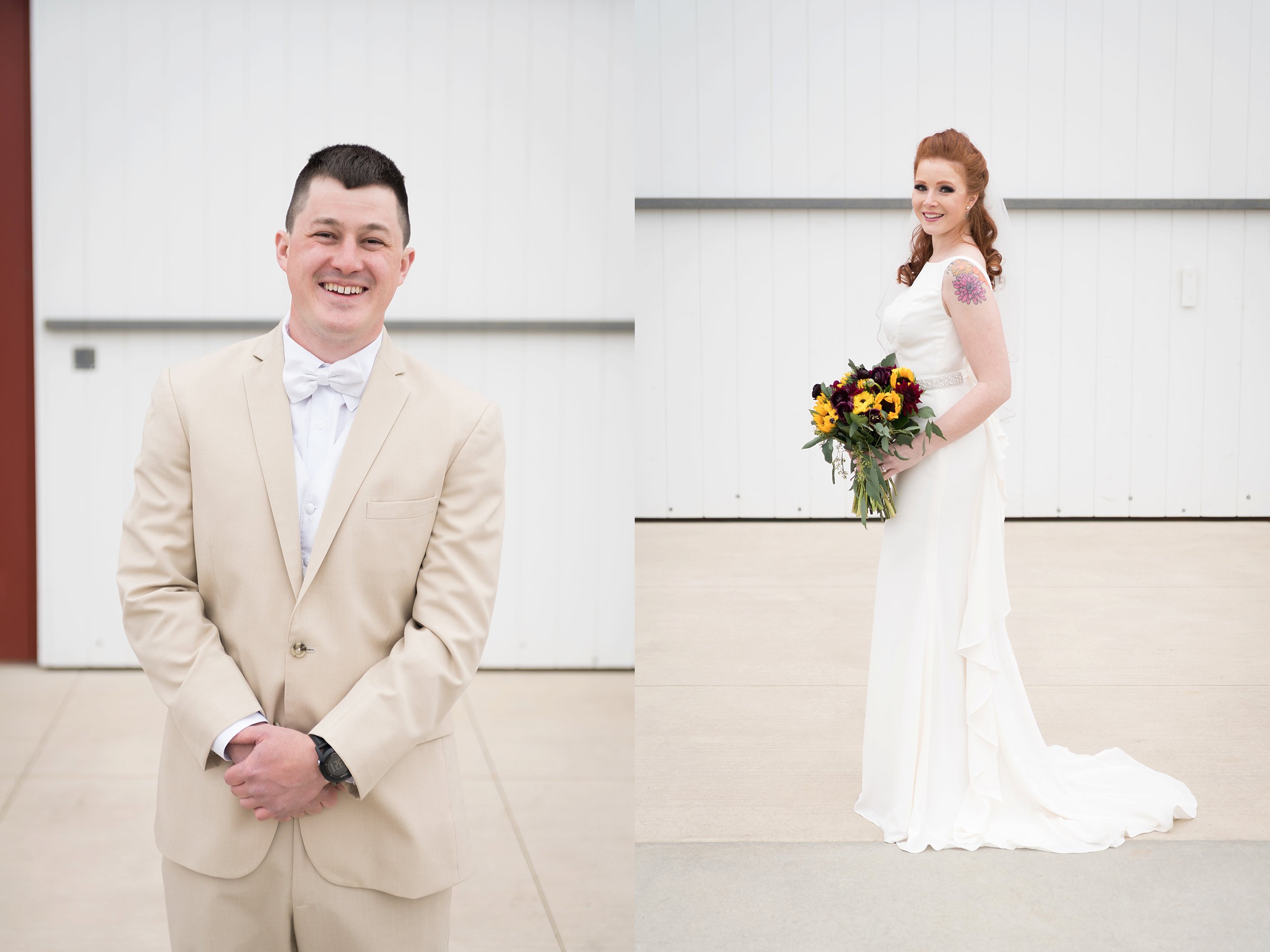 Bride Groom Solo Portraits. Wedding-Photos-The-Barn-at-Kill-Creek-Wedding-Photos-De-Soto-KS-Emily-Lynn-Photography