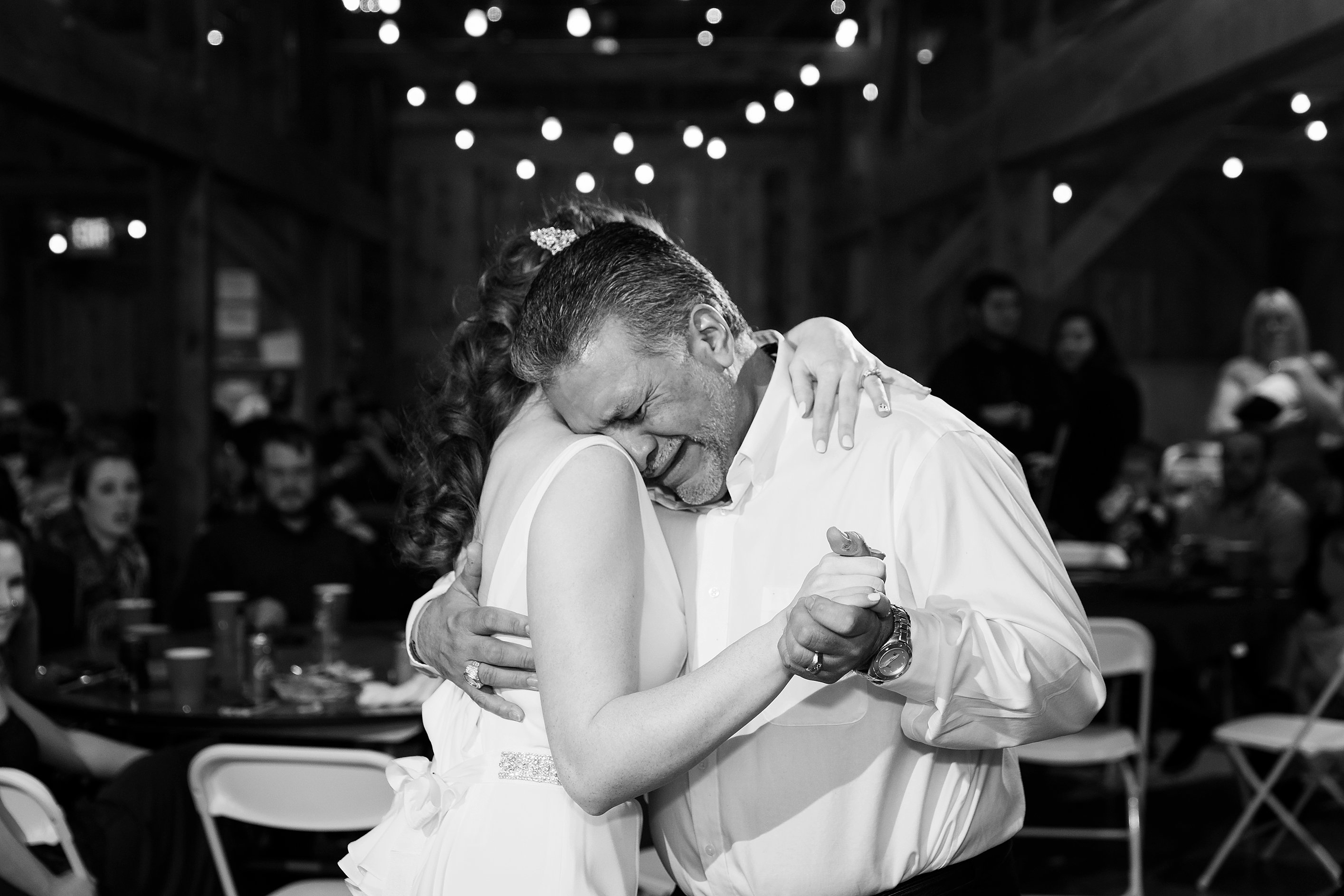 Father Daughter Emotional Dance. Wedding-Reception-Photos-The-Barn-at-Kill-Creek-Wedding-Photos-De-Soto-KS-Emily-Lynn-Photography