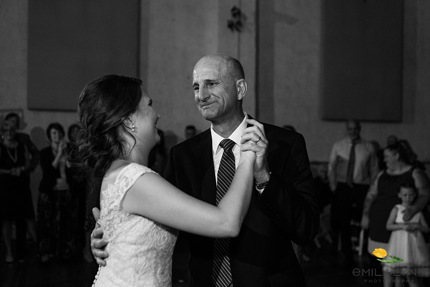 Father Daughter Dance Reception Dancing- Sunset Couple Wedding Photo Wedding-Photos-at-the-Vox-Theatre-KC-Wedding-Photographer-Emily-Lynn-Photography