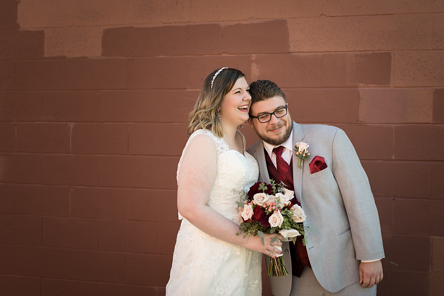 First look wedding photo reaction of groom. KC-Wedding-Photographer-Cellar 222 Wedding Photos-Kansas-City-Wedding-Photographer-Emily-Lynn-Photography
