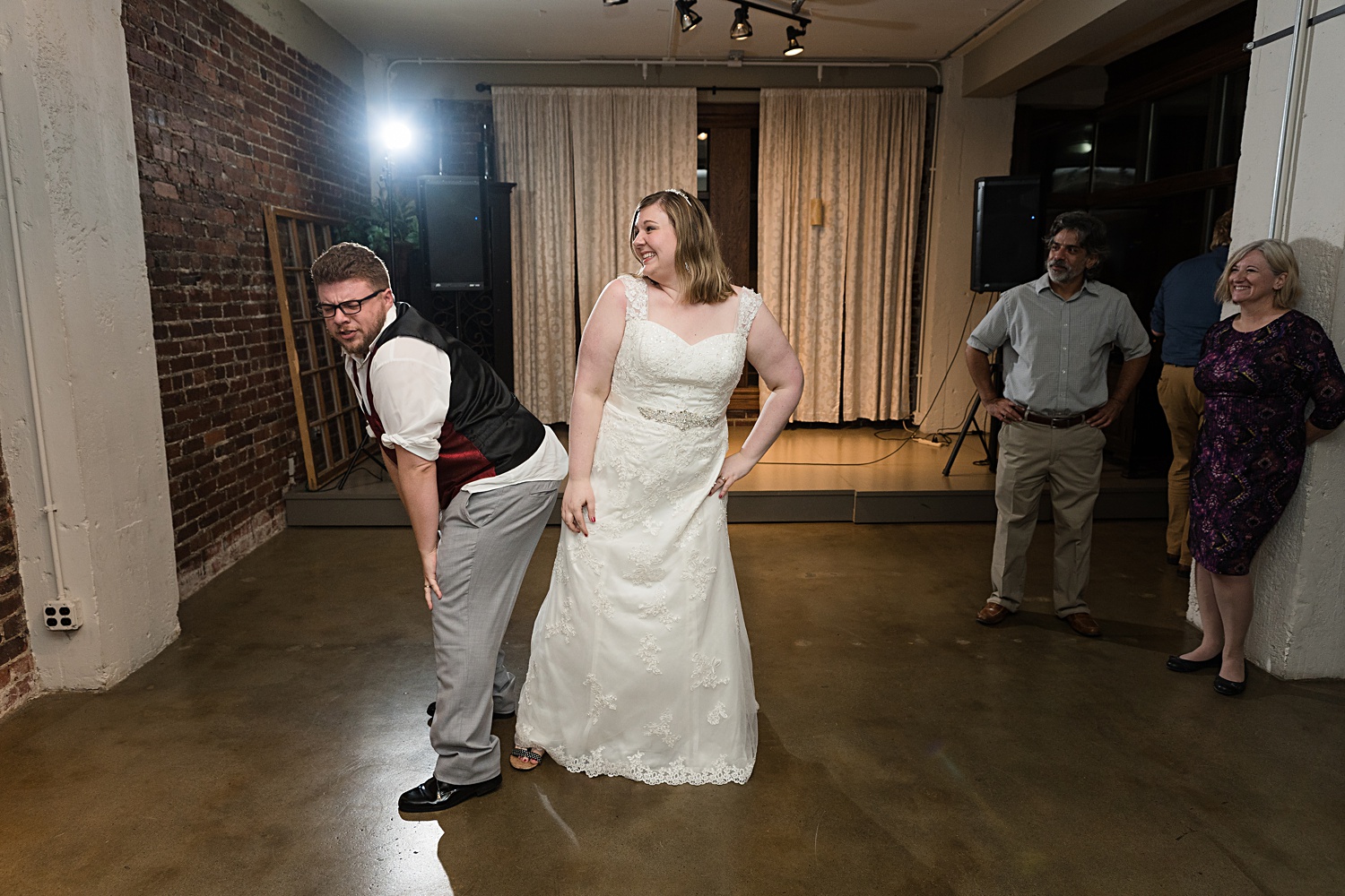 Fun wedding reception dance photos. KC-Wedding-Photographer-Cellar 222 Wedding Photos-Kansas-City-Wedding-Photographer-Emily-Lynn-Photography