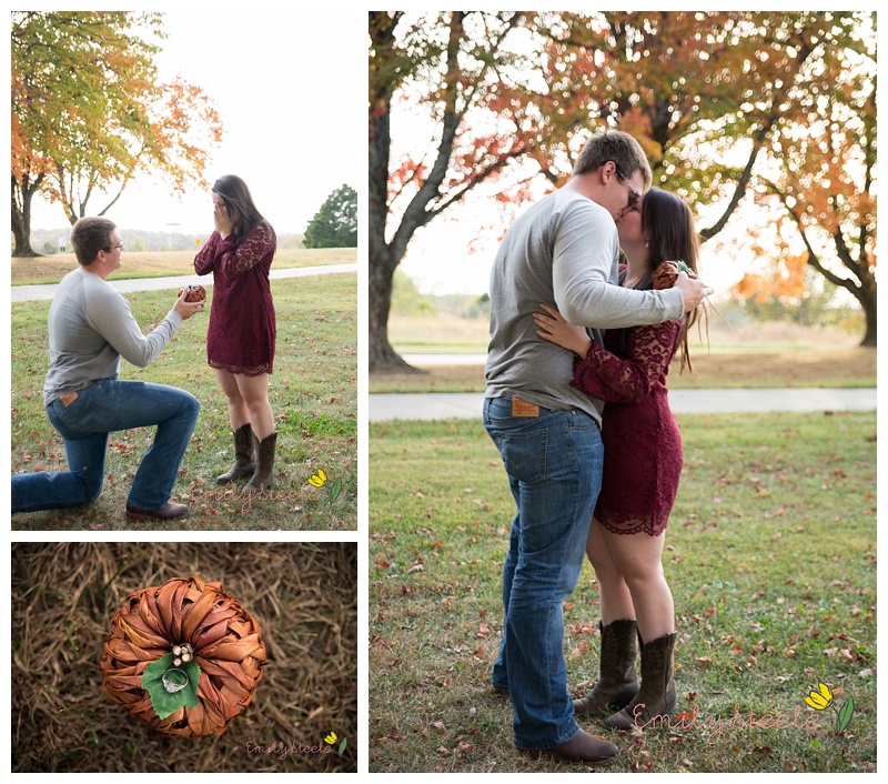 Surprise Proposal photos at Fleming Park in Blue Springs, MO