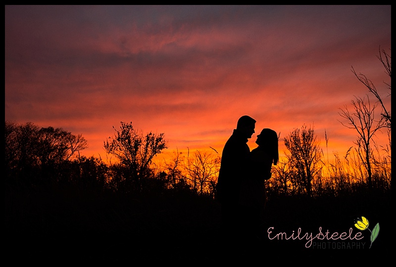 Sunset Engagement Photo Lawrence, KS