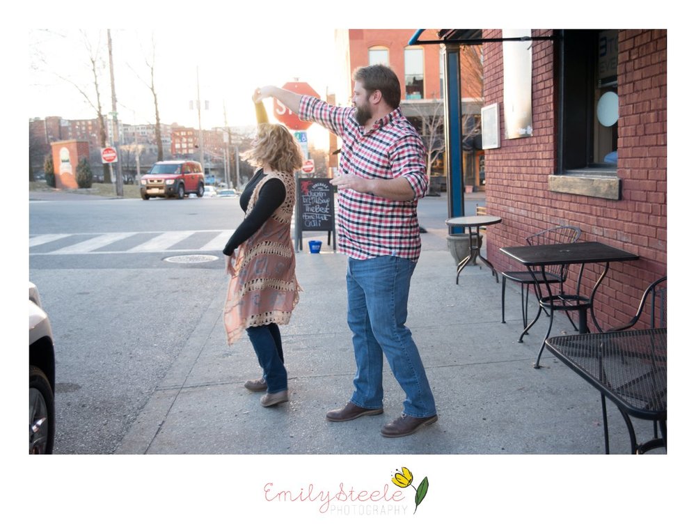 downtown kc engagement photos