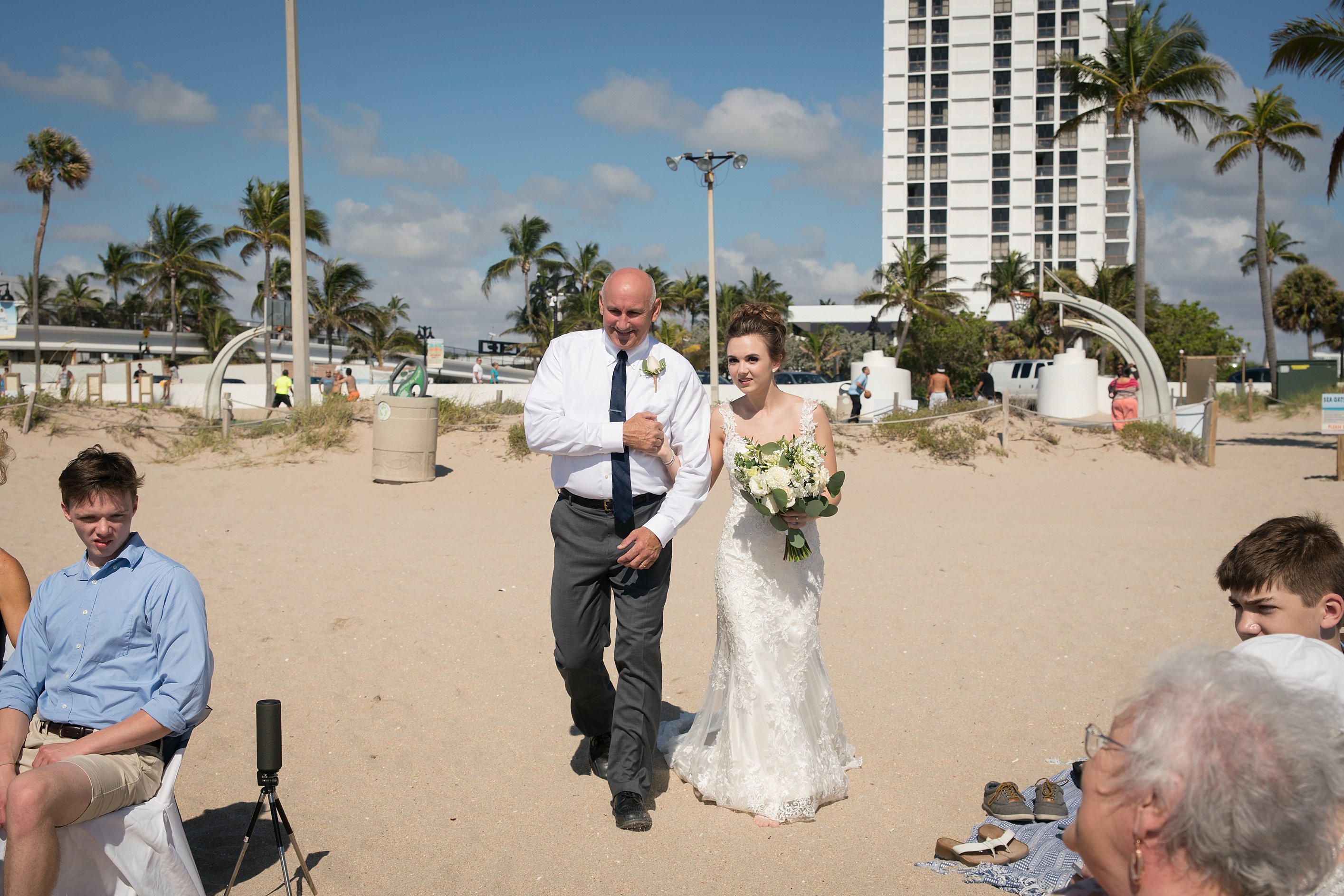 Navy blue beach wedding photo