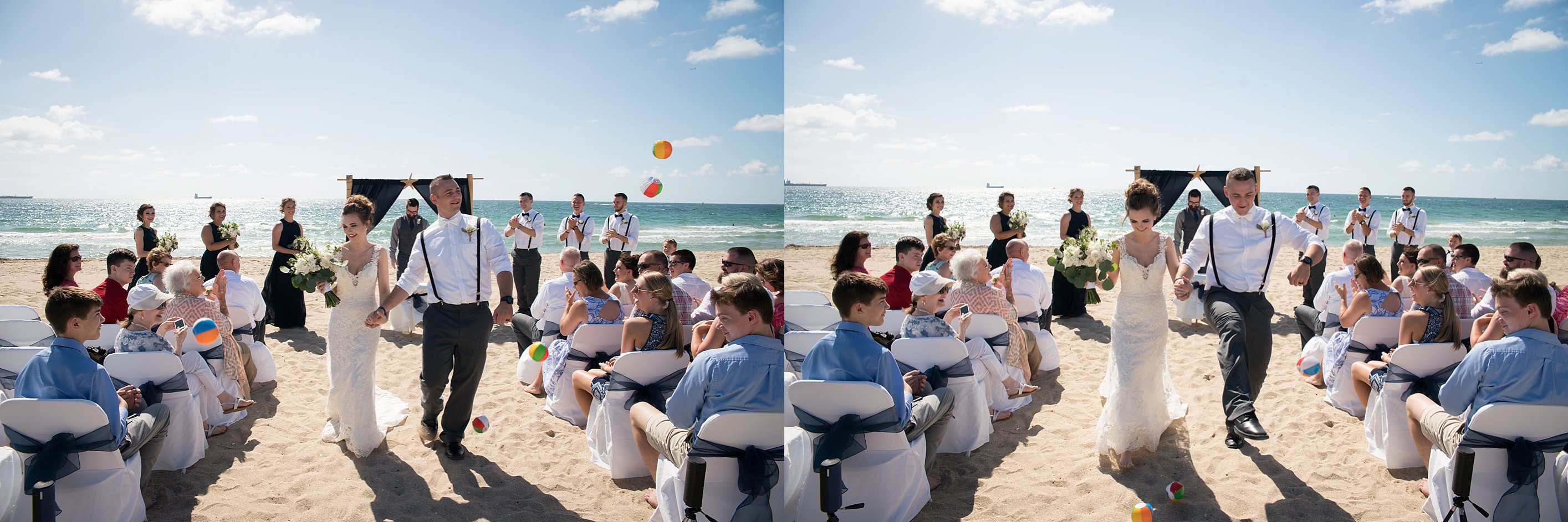 Fun beach wedding photos
