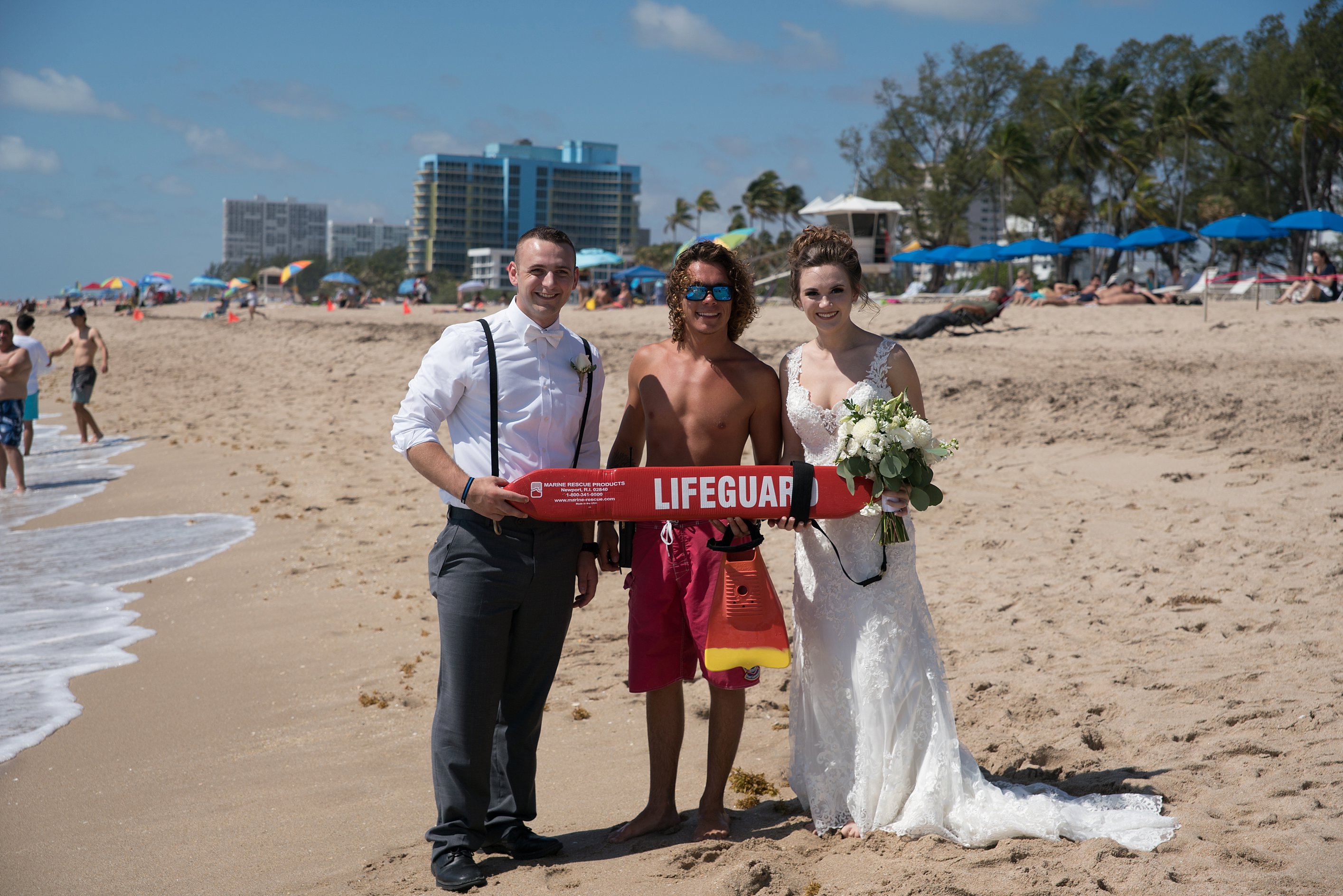 lifeguard wedding photo