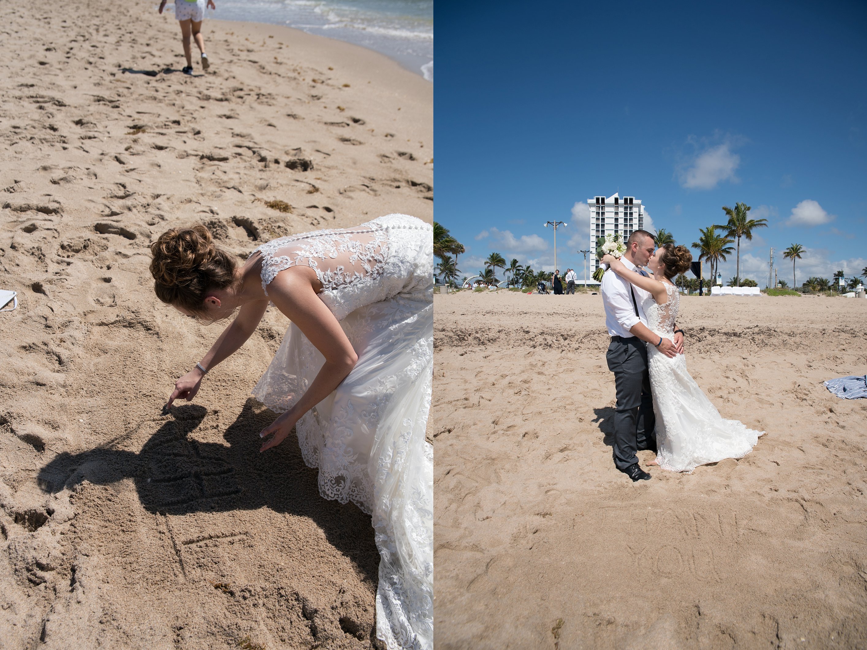 Thank you beach wedding photo