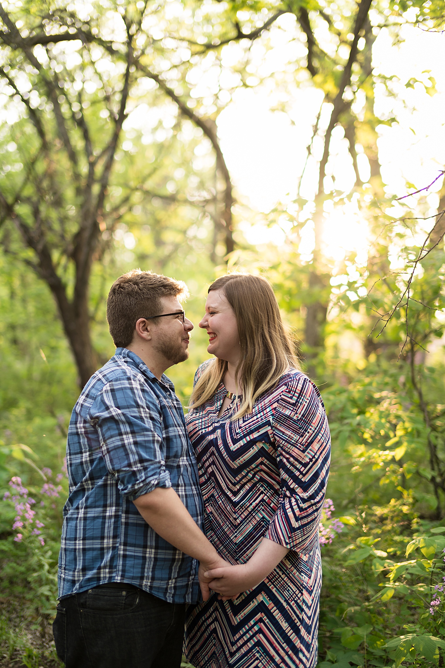 Engagement photos in the woods