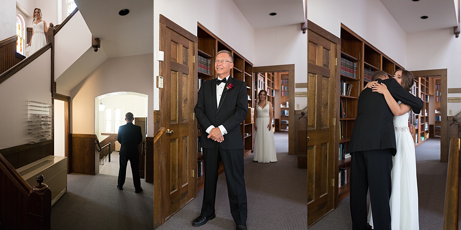 First look with Bride and Dad