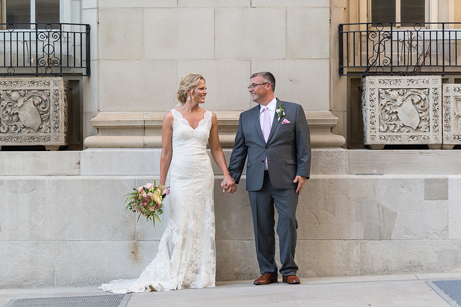 Brass on Baltimore Wedding Photos of couple only in downtown KC. KC wedding photographers.