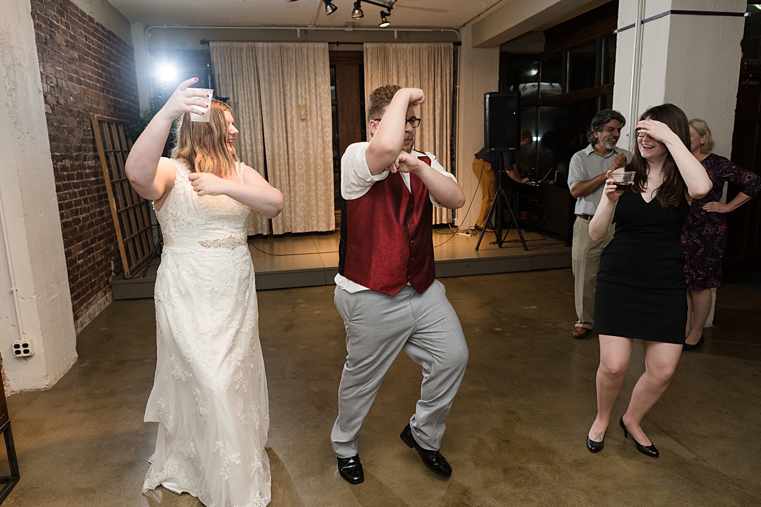 Fun wedding reception dance photos. KC-Wedding-Photographer-Cellar 222 Wedding Photos-Kansas-City-Wedding-Photographer-Emily-Lynn-Photography