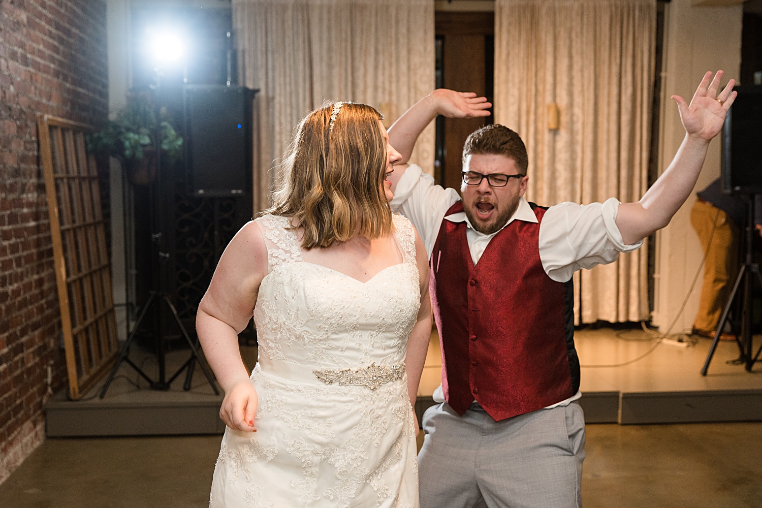 Fun wedding reception dance photos. KC-Wedding-Photographer-Cellar 222 Wedding Photos-Kansas-City-Wedding-Photographer-Emily-Lynn-Photography