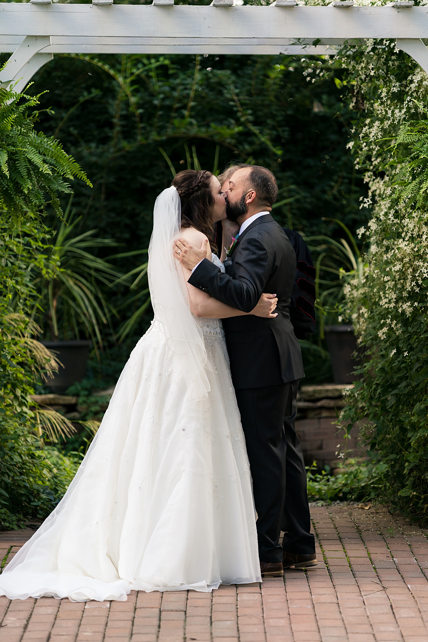 Wedding Ceremony Photo. Victoria Veranda Country Inn Wedding Photos-Lawrence-Wedding-Photographer-Emily-Lynn-Photography. First Kiss.